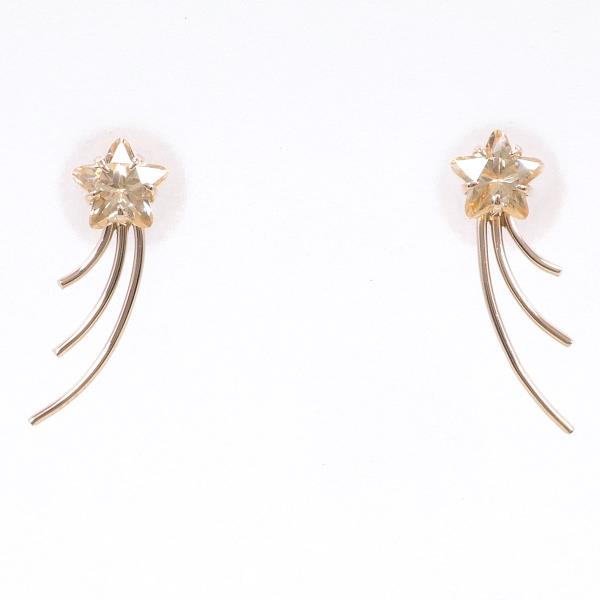 K10 Pink Gold Earrings with Artificial Stone in Excellent Condition