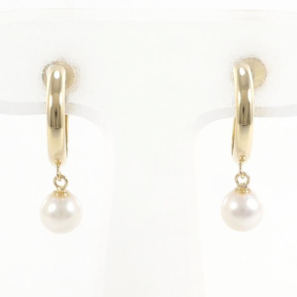 Take Up K18YG Yellow Gold Pearl Earrings in Pristine Condition