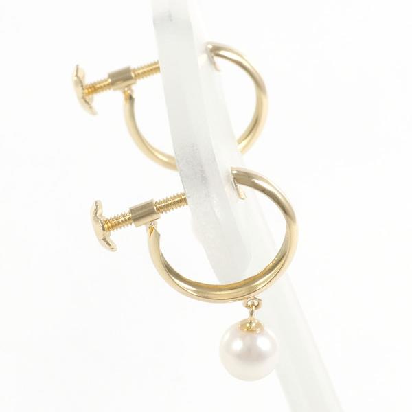 Take Up K18YG Yellow Gold Pearl Earrings in Pristine Condition