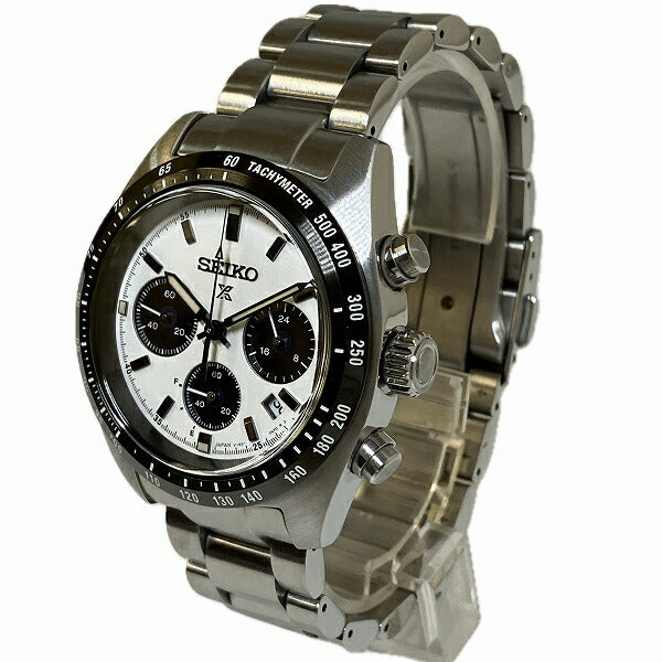 SEIKO Prospex Speed Timer Men's Wrist Watch V192-0AF0, White Stainless Steel - Preowned V192-0AF0