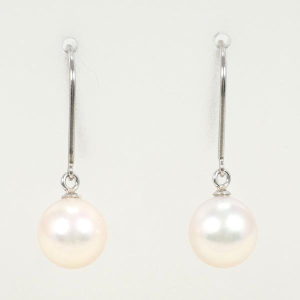 PT900 Platinum Pearl Earrings in Pristine Condition