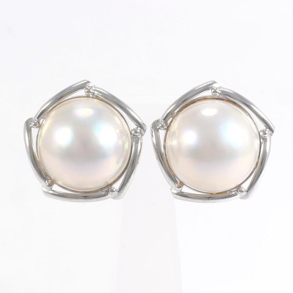 K14 White Gold Pearl Earrings in Excellent Condition