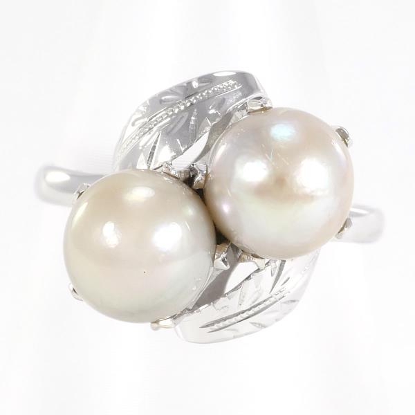 K14 White Gold Pearl Ring 10.5 in Excellent Condition