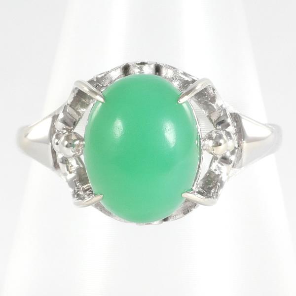 K14 White Gold Chrysoprase Ring Size 14 in Excellent Condition