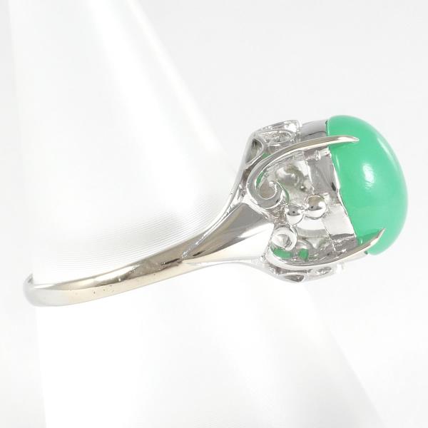 K14 White Gold Chrysoprase Ring Size 14 in Excellent Condition