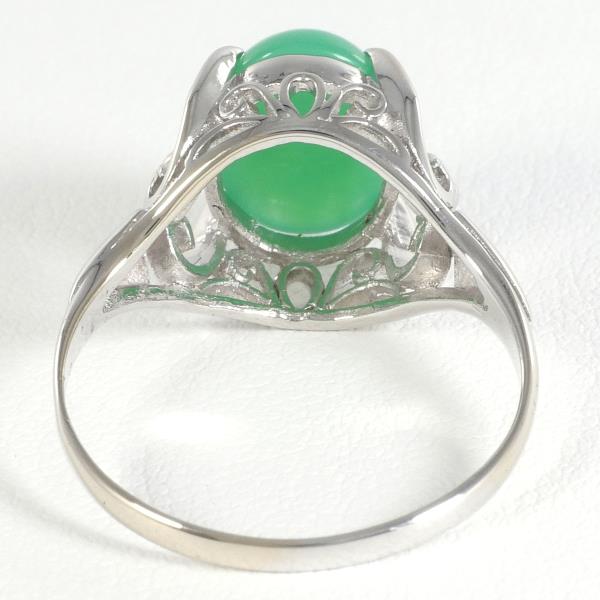 K14 White Gold Chrysoprase Ring Size 14 in Excellent Condition