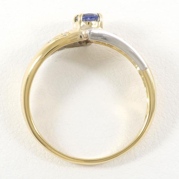 [LuxUness] 18K & Platinum Sapphire Ring Metal Ring in Excellent condition