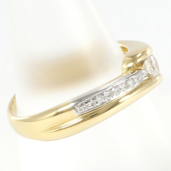PT900 Platinum & K18 18k Yellow Gold Ring with 0.18ct Diamond, Size 11, Weight ~3.6g