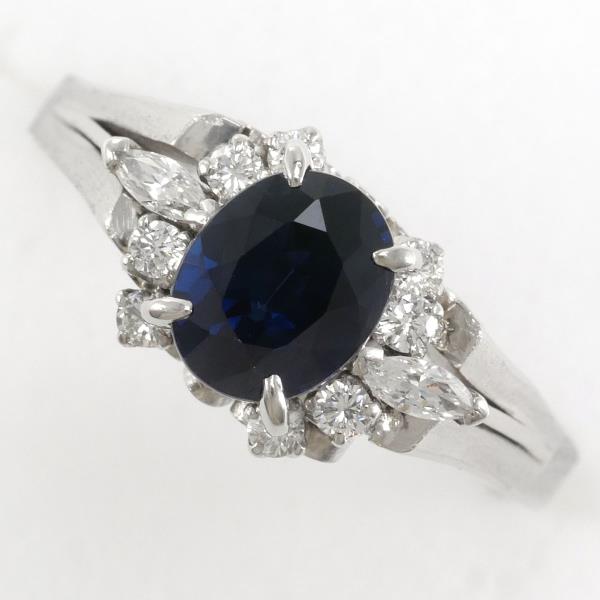 PT900 Platinum Sapphire Ring Size 8 in Excellent Condition