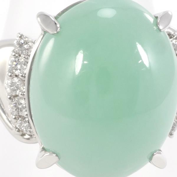 PT900 Platinum Jade Diamond Ring in Excellent Condition