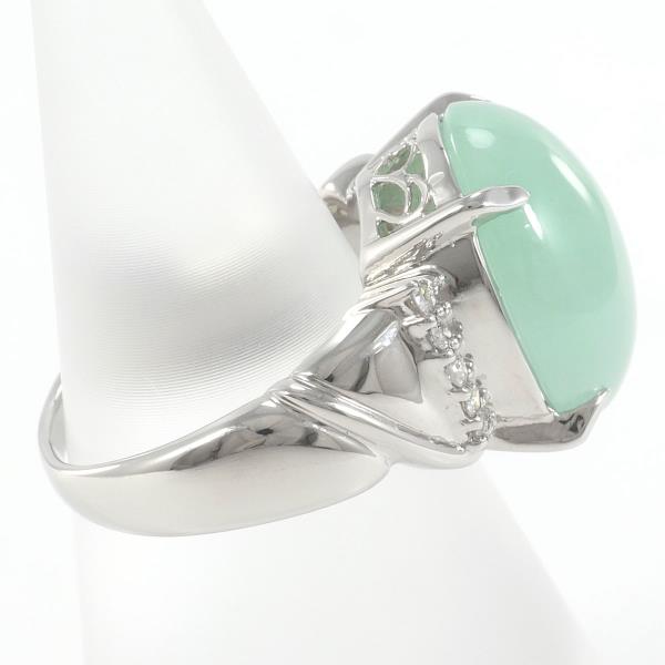 PT900 Platinum Jade Diamond Ring in Excellent Condition