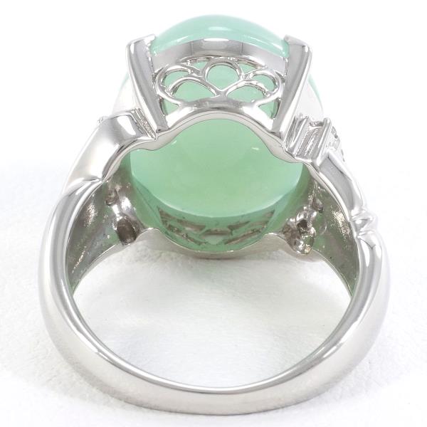 PT900 Platinum Jade Diamond Ring in Excellent Condition