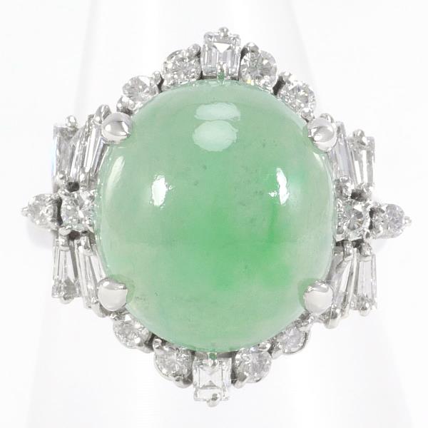 PT900 Platinum Jade Ring 11.5 in Excellent Condition