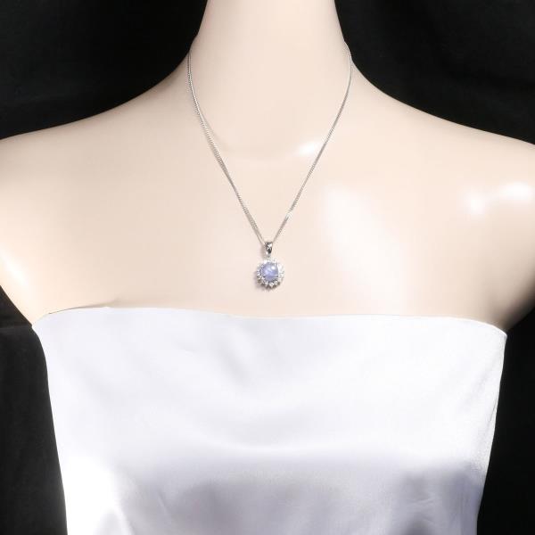 PT900 Platinum PT850 Necklace Star Sapphire 9.02 Diamond 0.81 in Excellent Condition