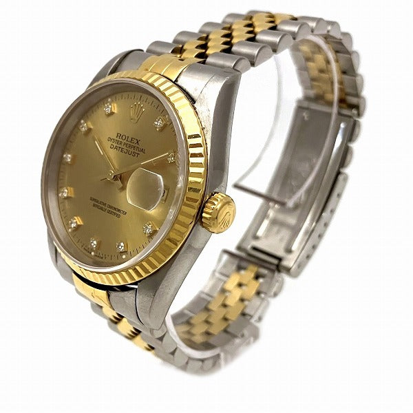 ROLEX Datejust 16233G Automatic Men's Wristwatch - Stainless Steel and 18k Yellow Gold, Silver 16233G