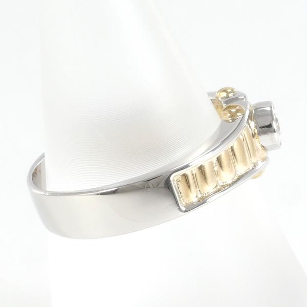 PT900 Platinum & 18K Yellow Gold Ring with 0.12ct Diamond, Size 12.5, 4.8g Total Weight, Women's Jewelry