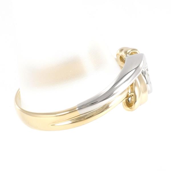 Platinum PT900 and 18K Yellow Gold Ring, Size 7.5, with 0.12ct Diamond, Total Weight Approximately 2.8g