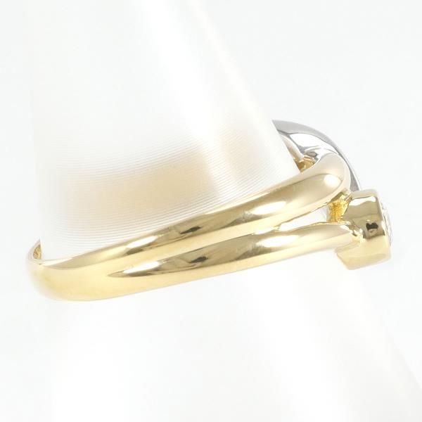 Platinum PT900 and 18K Yellow Gold Ring, Size 11, with 0.1ct Diamond, Total Weight Approximately 2.9g