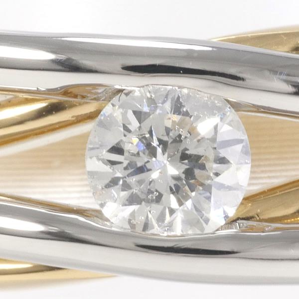 Pre-Owned Contemporary Ladies' Ring, Size 12.5 with D0.21ct Diamond in Platinum PT900/K18 Yellow-Gold 100302050a700599