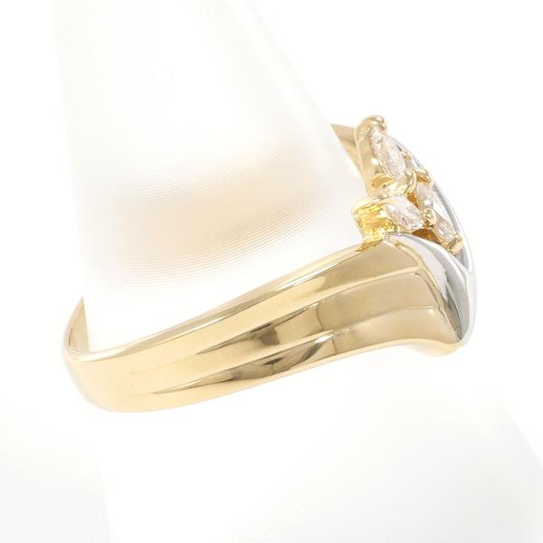 Platinum PT900 and 18K Yellow Gold Ring, Size 11.5, with 0.15ct Diamond, Total Weight Approximately 3.5g