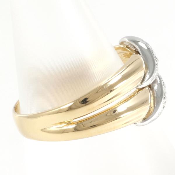 Platinum PT900 and 18K Yellow Gold Ring, Size 11.5, with 0.03ct Diamond, Total Weight Approximately 3.8g