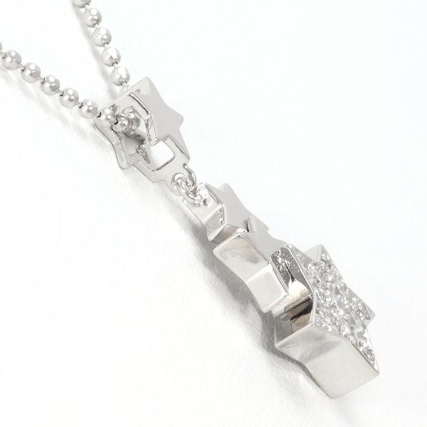 K18 18k White Gold Necklace with 0.20ct Diamond, ~40cm, Weight ~4.3g