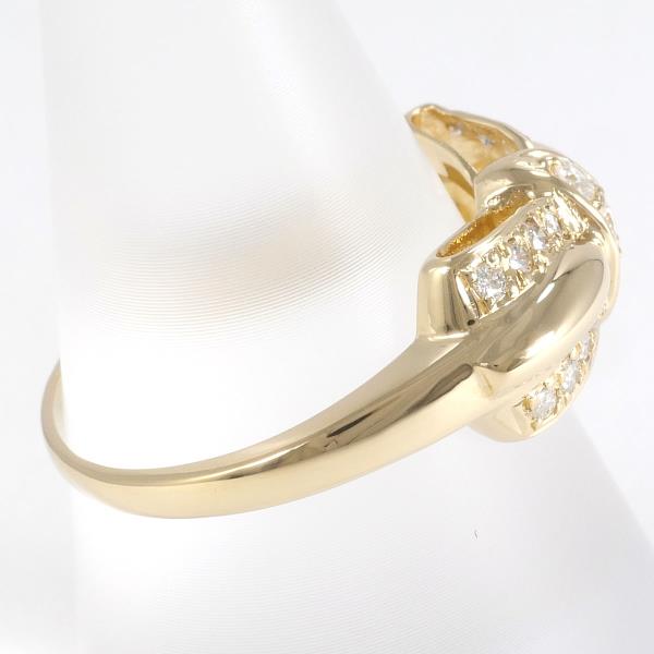 Pre-Owned Ribbon Motif Ladies' Ring, Size 15 with D0.30ct Diamond in K18 Yellow-Gold 100302050a700741