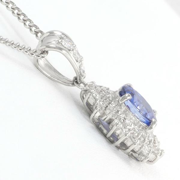 Platinum PT900 PT850 Sapphire Diamond Necklace