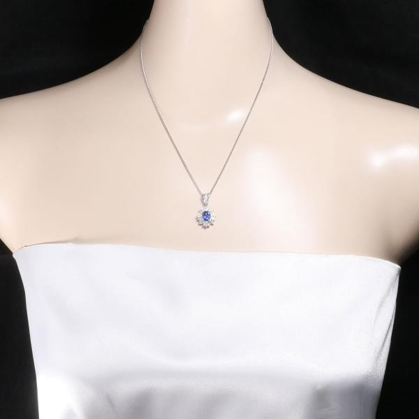 Platinum PT900 PT850 Sapphire Diamond Necklace