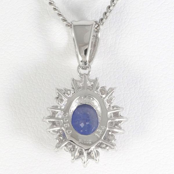 Platinum PT900 PT850 Sapphire Diamond Necklace