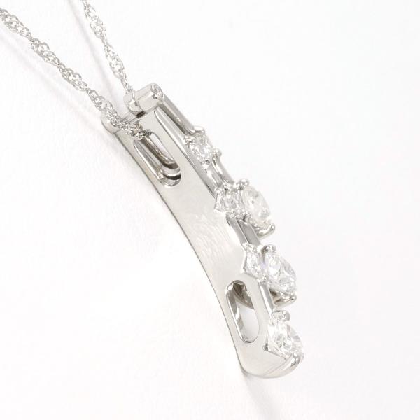 [LuxUness]  Platinum PT850/PT950 Diamond Necklace, 0.50CT, Approx. 42cm, Approximate Total Weight 3.0g. in Excellent condition