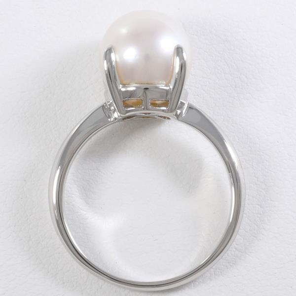 PT900 Platinum Ring with Approximately 9mm Pearl, Size 10, Total Weight Around 5.2g - For Ladies