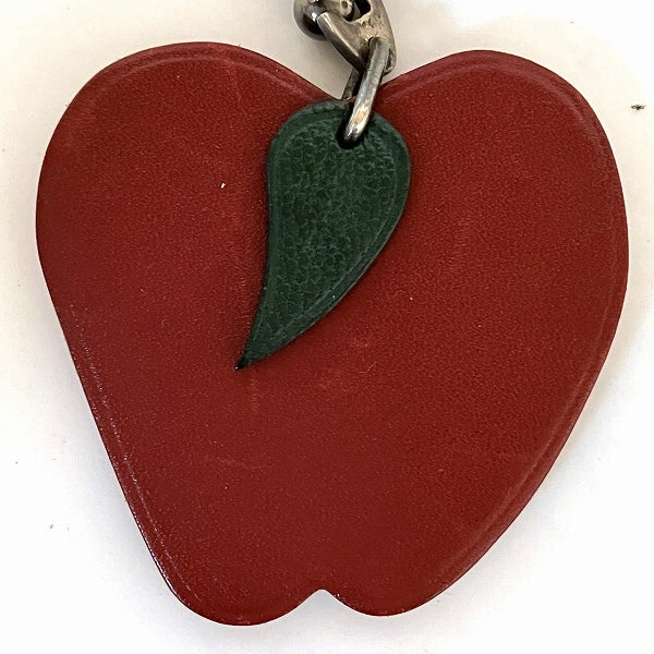 Hermes Leather Apple Keychain Charm in Good Condition