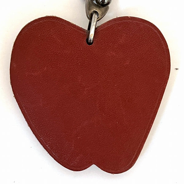 Hermes Leather Apple Keychain Charm in Good Condition