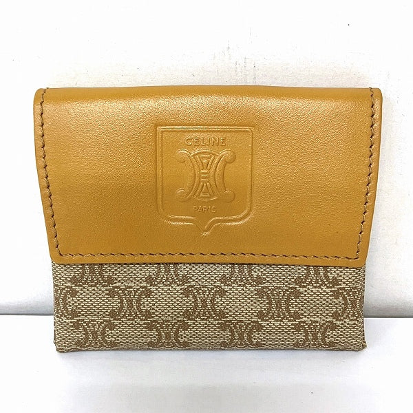 Celine Macadam Pattern Leather Coin Case in Good Condition