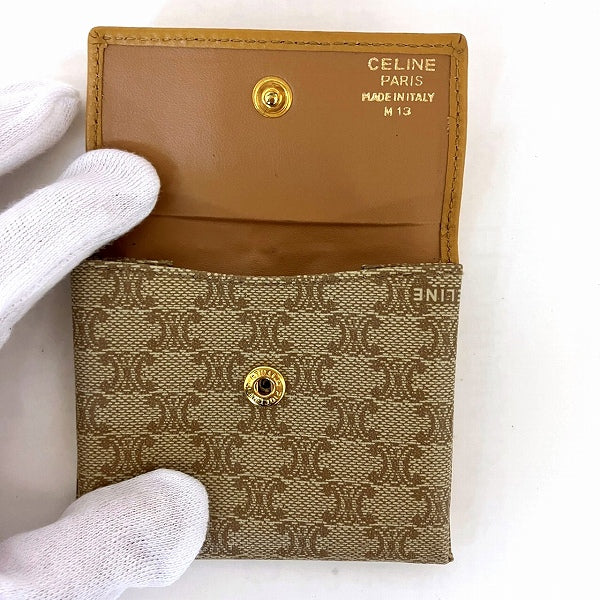 Celine Macadam Pattern Leather Coin Case in Good Condition