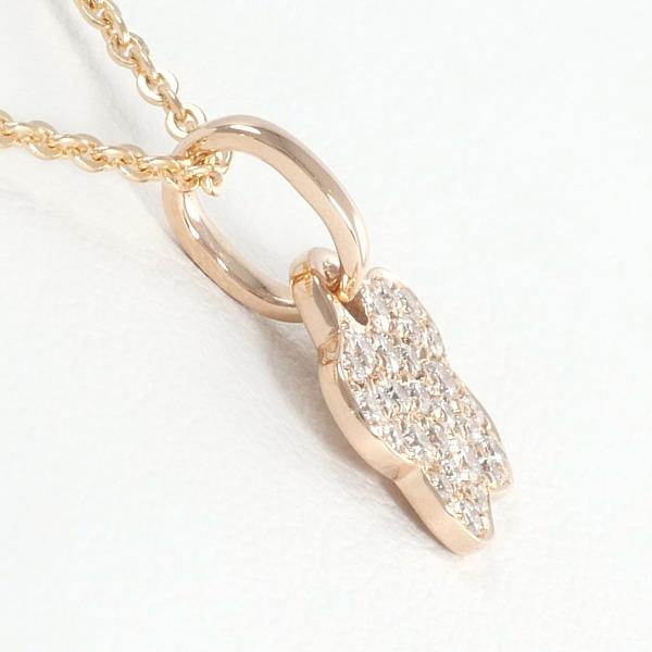 Flower Diamond Necklace, Approximately 45cm with Total Weight of Approx. 3.2g in 18K Pink Gold, Women's Gold Preloved