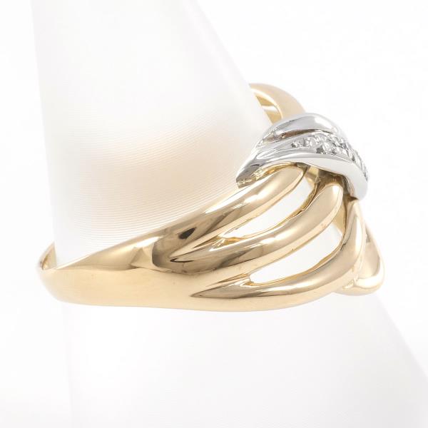 D0.029ct Design Ring in K18 Yellow Gold/Platinum PT900/Diamond Size 11 for Women