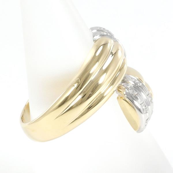 PT900 Platinum and K18 Yellow Gold Ring with Diamond (0.06ct), Size 10, Weighing Approx. 5.9g (Pre-loved)