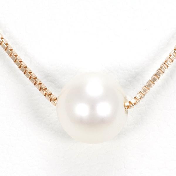 4℃ K10 Pink Gold Pearl Necklace in Excellent Condition