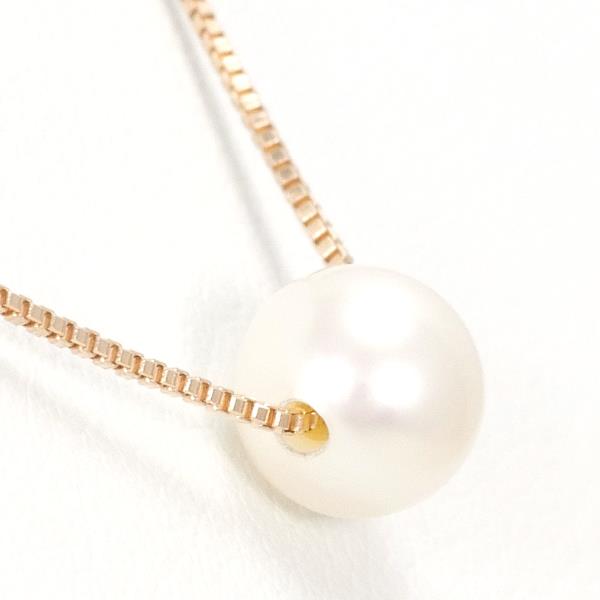 4℃ K10 Pink Gold Pearl Necklace in Excellent Condition