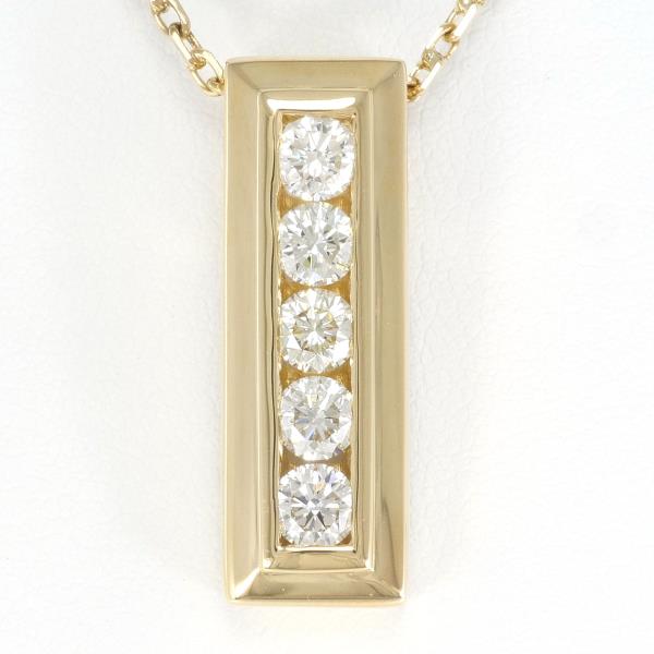 K18 Yellow Gold Diamond Necklace in Excellent Condition