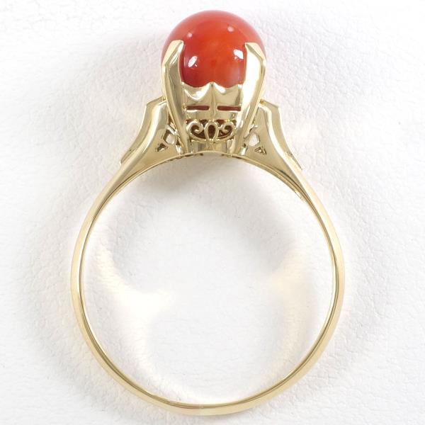 K18 Yellow Gold Coral Ring