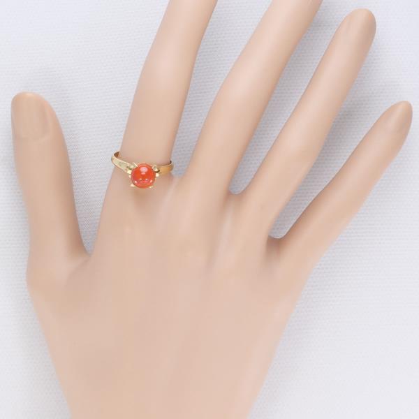 K18 Yellow Gold Coral Ring