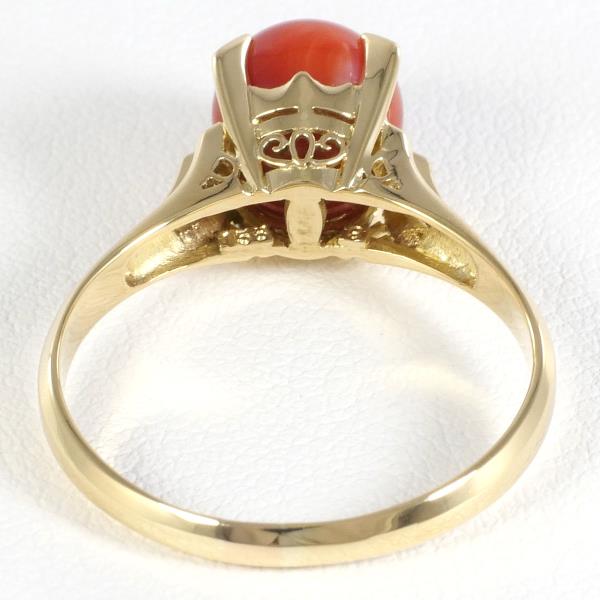 K18 Yellow Gold Coral Ring