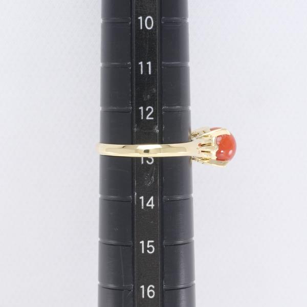 K18 Yellow Gold Coral Ring