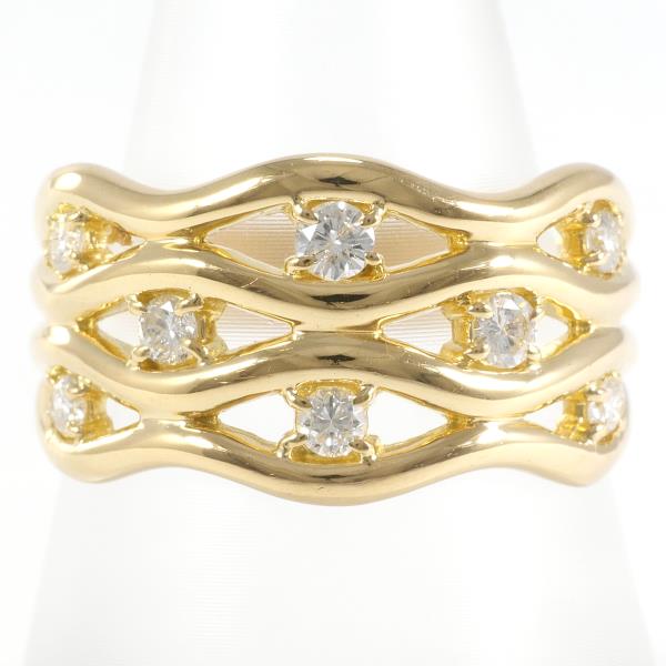 K18 Yellow Gold Diamond Ring 17号 0.40ct in Excellent Condition