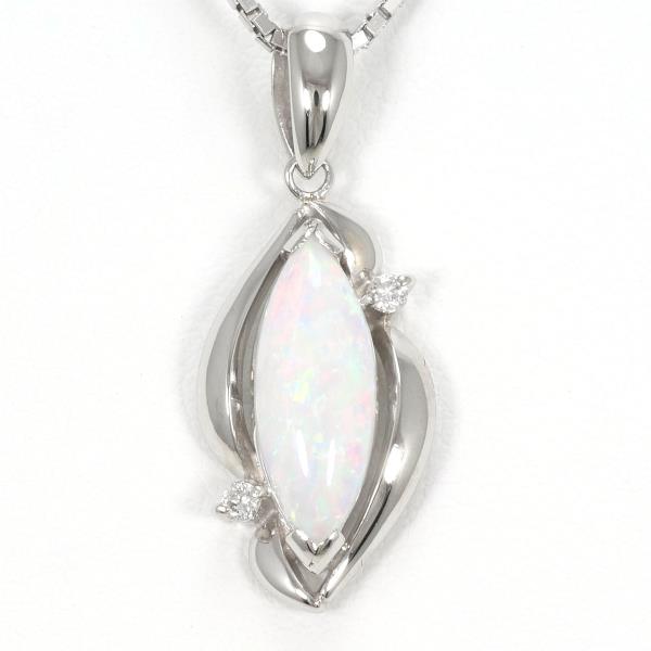 PT900 Platinum PT850 Necklace Opal Diamond in Excellent Condition