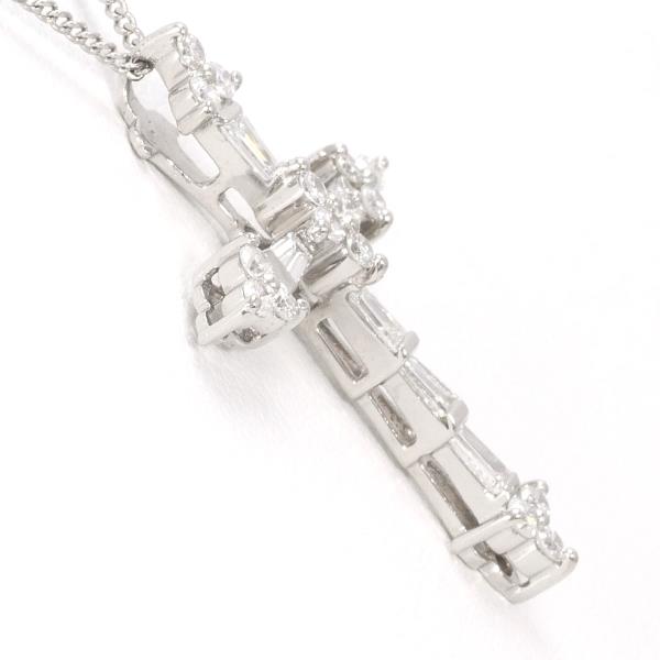 PT900 and PT850 Platinum Necklace with Diamond 0.70ct, Length 40cm, Weight 4.7g (High-quality, Used Women's Jewelry)