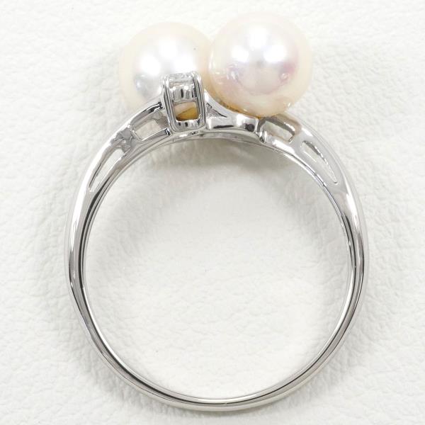 PT950 Platinum Pearl Ring with Diamond